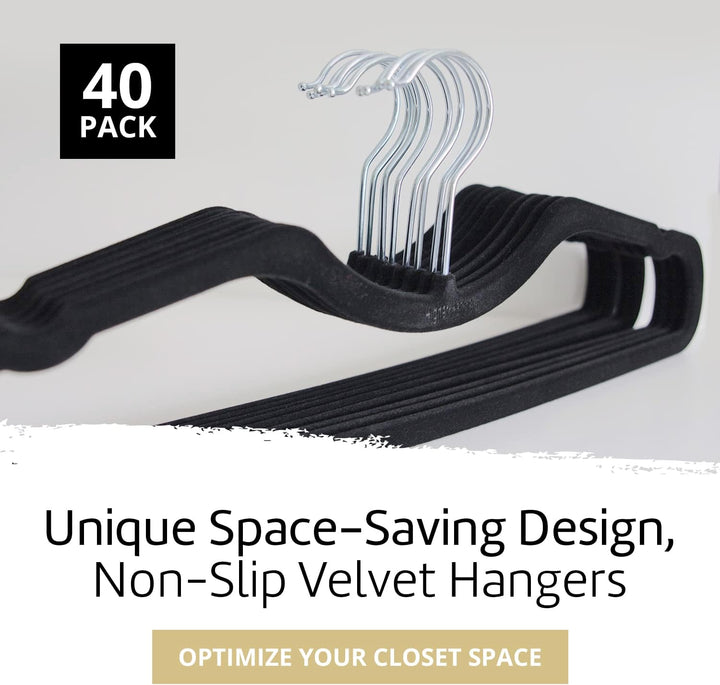 Higher Hangers Black Velvet slim non-slip