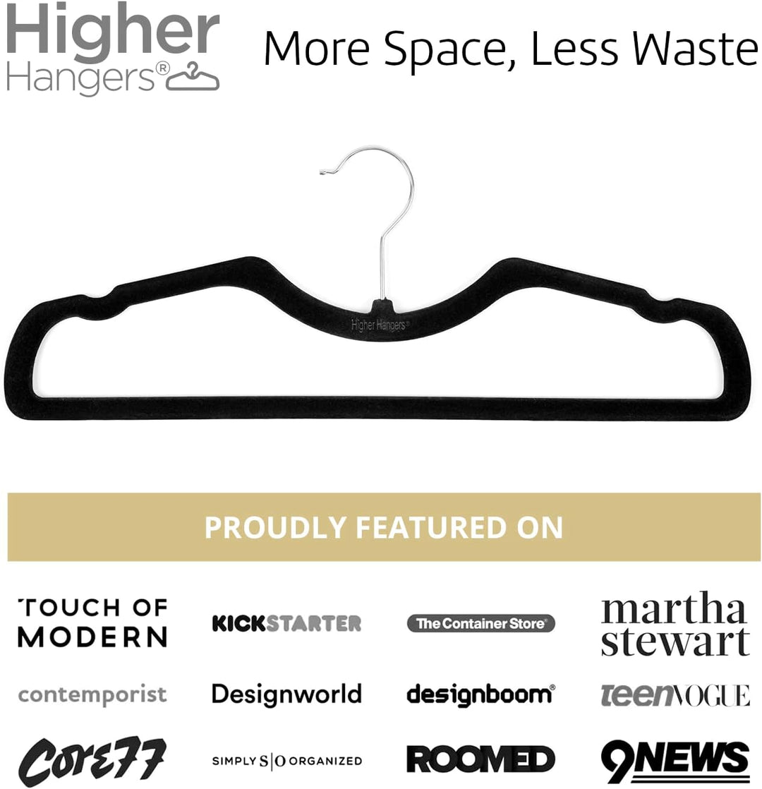 Higher Hangers Black Velvet slim non-slip