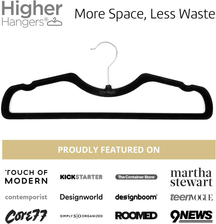 Higher Hangers Black Velvet slim non-slip